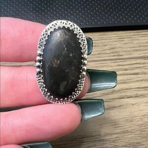 Blackjack Turquoise Adjustable Sterling Silver Ring